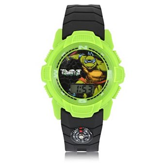 Nickelodeon Boys' Teenage Mutant Ninja Turtles Flashing LCD Watch with Compass Strap - TMR4106KL