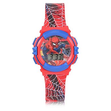 Marvel Kids' Spider-Man Flashing LCD Watch & Flashlight Set - SPD40061KL