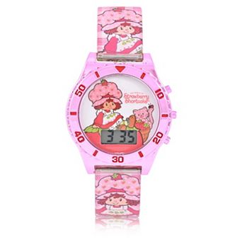 Strawberry Shortcake Girls Juniors LCD Watch with Stone Bezel & Flashing Lights - STR4033KL