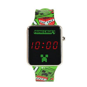 Minecraft Creeper Kids' LED Watch Silicone Strap - MIN4095KL