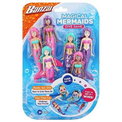 BANZAI Magical Mermaids Dive Game 6-pc. Pool Toy Set