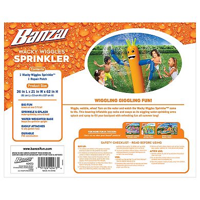 Banzai Wacky Wiggles Sprinkler Interactive Water Toy