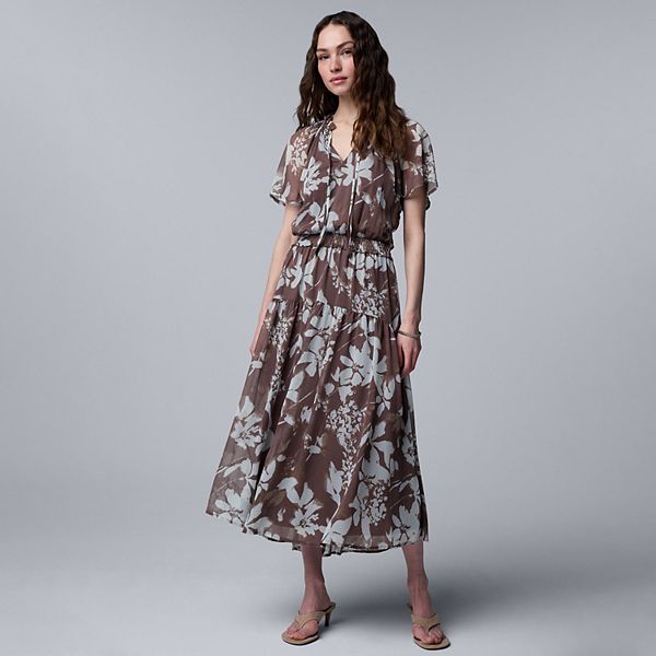 Женские платья Simply Vera Women's Simply Vera Vera Wang Flowy Maxi Dress — фото 1