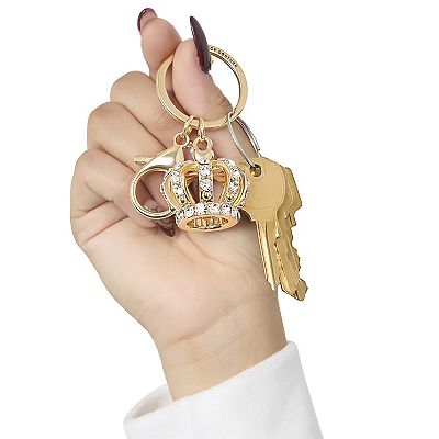 Juicy Couture Crown Charm Rhinestone Keychain, Bling Keychains
