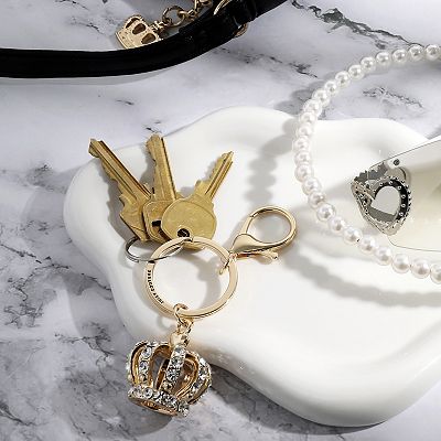 Juicy Couture Crown Charm Rhinestone Keychain, Bling Keychains