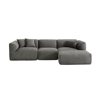 Merax Luxury living room double needle cut velvet sofa