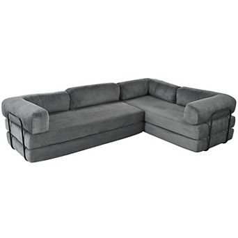 Merax L Shaped Modular Sofa Bed in Corduroy Fabric