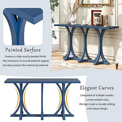 Merax 59.8'' Wooden Console Table with Oak Veneer Top,Farmhouse Entryway Table