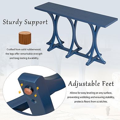 Merax 59.8'' Wooden Console Table with Oak Veneer Top,Farmhouse Entryway Table