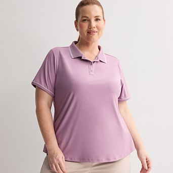 Plus Size Tek Gear® Piped Sport Gear Short Sleeve Polo Shirt