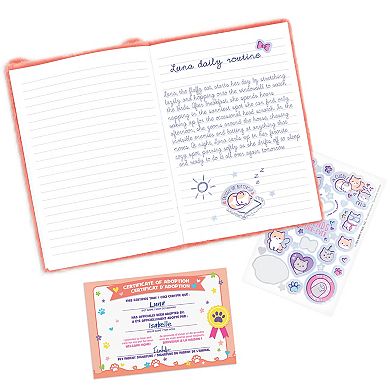 Make It Real Happy Tails Pet Adoption Journal Plush Diary with Stickers & Certificate