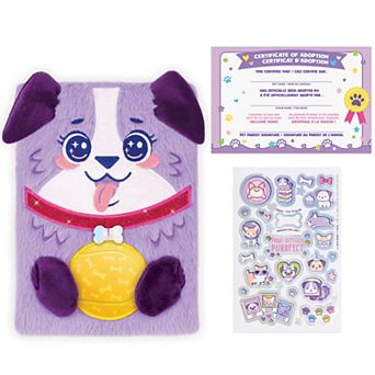 Make It Real Happy Tails Pet Adoption Journal Plush Diary with Stickers & Certificate