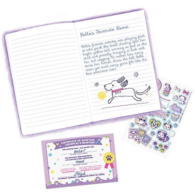 Make It Real Happy Tails Pet Adoption Journal Plush Diary with Stickers & Certificate