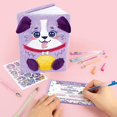 Make It Real Happy Tails Pet Adoption Journal Plush Diary with Stickers & Certificate