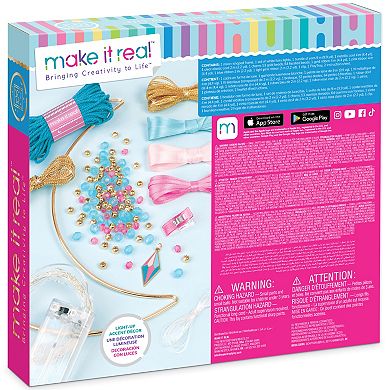 Make It Real Lunar Moon-Shaped Dream Catcher Craft Kit With Lights