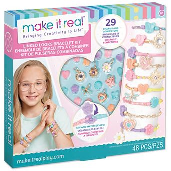 Make It Real 48 pc Linked Looks DIY Bracelet Kit with Charms & Connectors