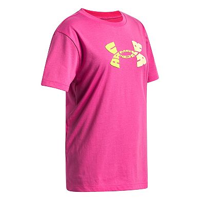 Girls 8-18 Under Armour Big Logo Wordmark Oversized Short Sleeve Graphic Tee