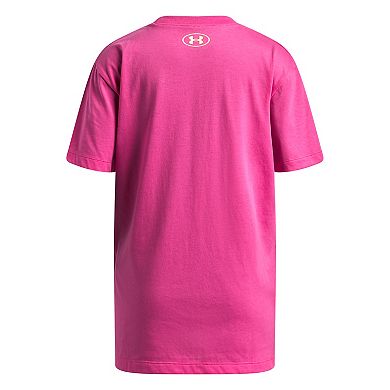 Girls 8-18 Under Armour Big Logo Wordmark Oversized Short Sleeve Graphic Tee