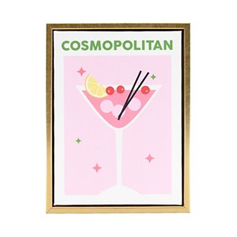 Deal Bar Cocktail Framed Canvas