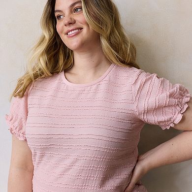 Plus Size LC Lauren Conrad Puff Sleeve Top