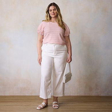 Plus Size LC Lauren Conrad Puff Sleeve Top