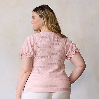 Plus Size LC Lauren Conrad Puff Sleeve Top