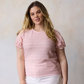 Plus Size LC Lauren Conrad Puff Sleeve Top