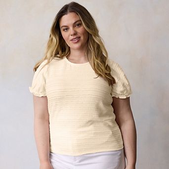 Plus Size LC Lauren Conrad Puff Sleeve Top