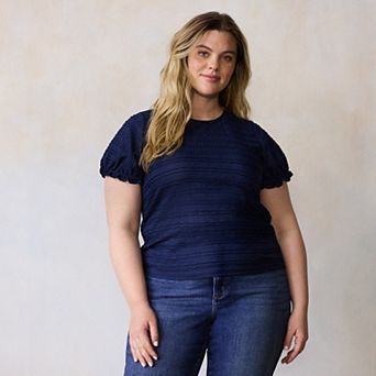 Plus Size LC Lauren Conrad Puff Sleeve Top