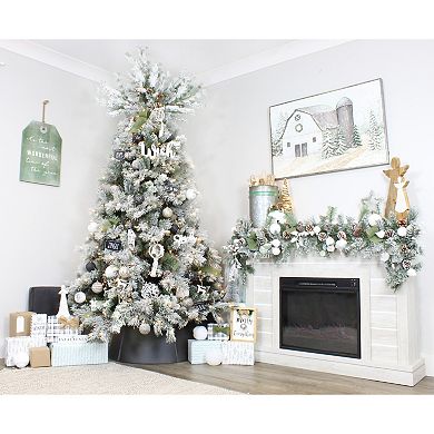 Black Metal Christmas Tree Collar (Large 29-Inch)