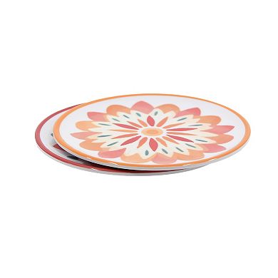 Deal Bar 2-pk. Melamine Floral Print Plates Set