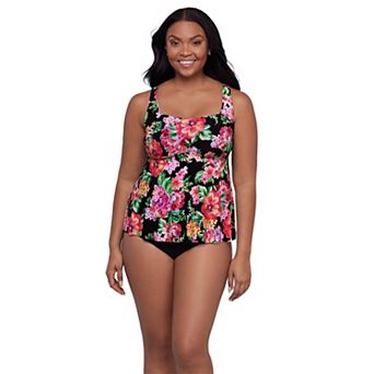 Women's Trimshaper Floral Tankini Swim Top