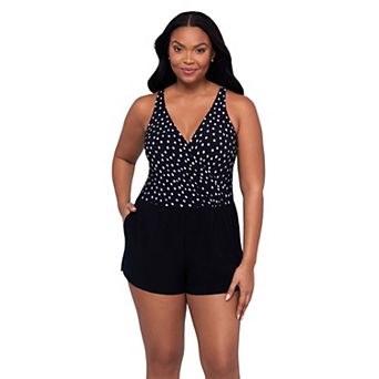 Women's Trimshaper V-Neck Kim Romper with Pockets