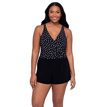 Women's Trimshaper V-Neck Kim Romper with Pockets