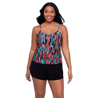 Women's Trimshaper Farrah Romper with Adjustable Straps & Colorful Pattern