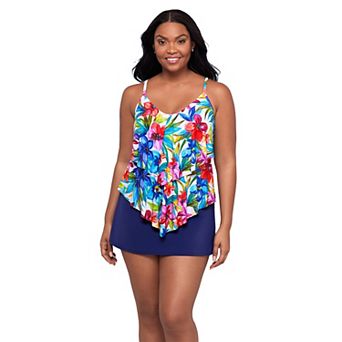 Women's Trimshaper Floral Tankini Swim Top