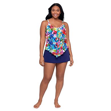 Women's Trimshaper Floral Tankini Swim Top