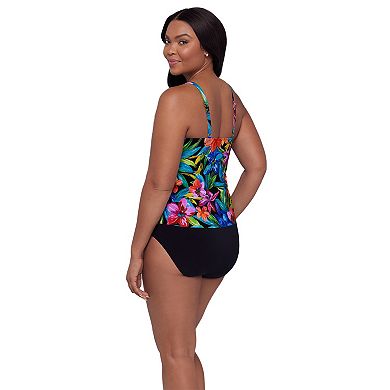 Women's Trimshaper Floral V-Neck Tankini Swim Top