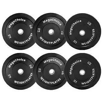 Rubber Bumper Weight Plates 10,15,25 Lbs Pairs,2-Inch Rubber Bumper Plates 100 Lbs Sets