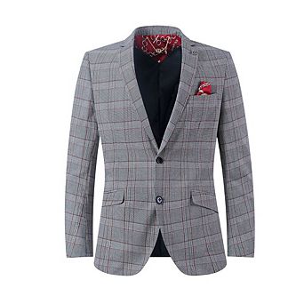 Elie Balleh Mens Slim Fit Plaid Sports Coat Jacket