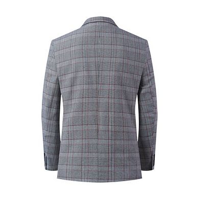 Elie Balleh Mens Slim Fit Plaid Sports Coat Jacket