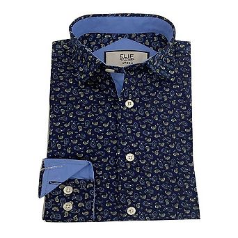 Elie Balleh Boys Slim Fit Paisley Short Sleeve Shirt