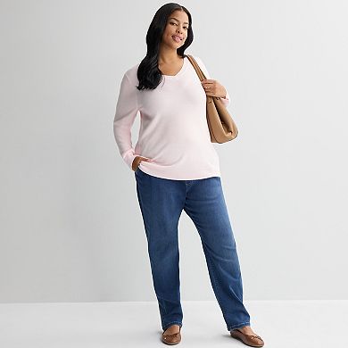 Plus Size Croft & Barrow® Extra Soft V-Neck Sweater