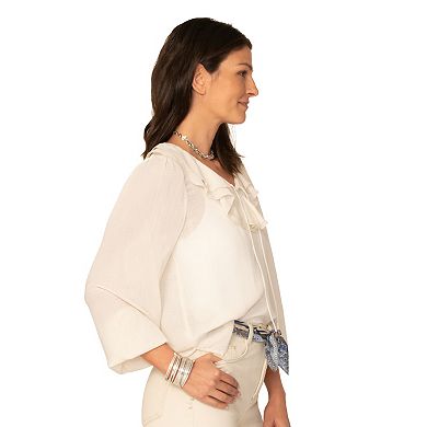 Women's Flint & Moss Ruffle Front V-Neck Blouse