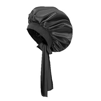 NIGHT Satin Bonnet, Tie, Adjustable, Oversized