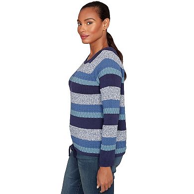 Hearts of Palm Women's The Blueprint Marled Stripe Blouson Pullover