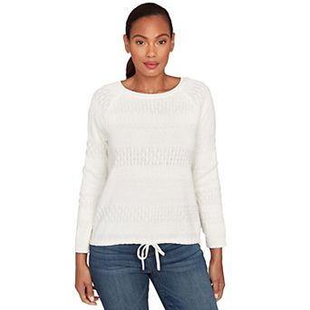 Hearts of Palm Women's The Blueprint Solid Texture Stripe Blouson Pullover