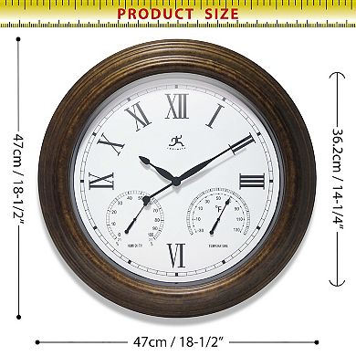 Infinity Instruments Noble Indoor/Outdoor Wall Clock 18.5-Inch