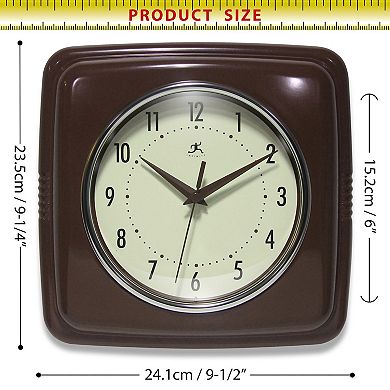 Infinity Instruments Square Retro Wall Clock