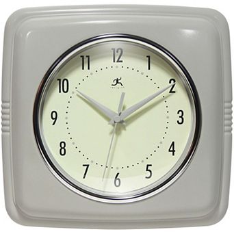 Infinity Instruments Square Retro Wall Clock 9.25-Inch